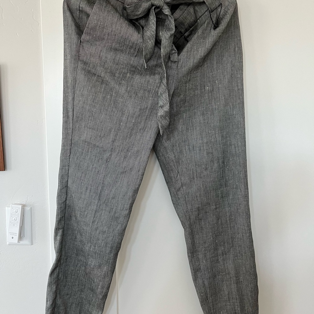 Express Gray Tie-Waist Trousers